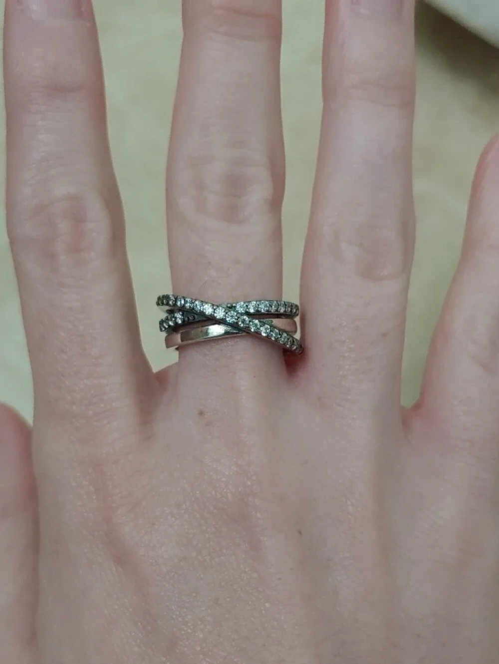 Sterling Silver Interlaced Ring Women's Size 6